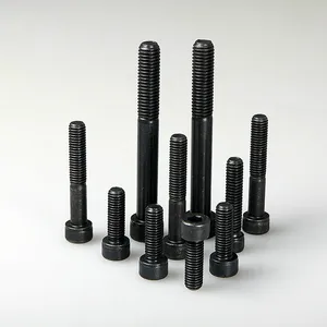 DIN912 шестигранные болты крышки головки винта с гнездом для торцового ключа класса 12,9 черный M5 * 6/8/10 .. 130 мм - изображение