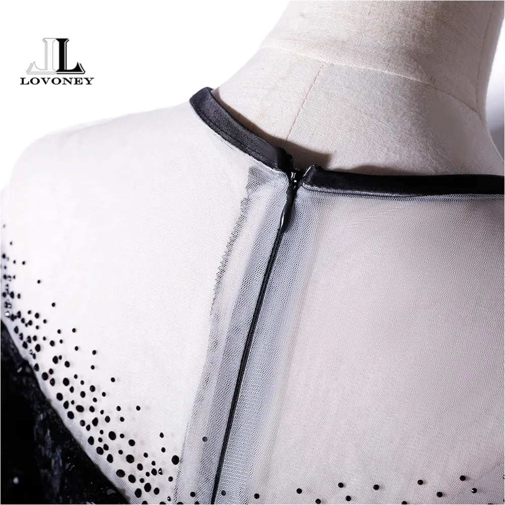 LOVONEY Half Sleeves Evening Dress Long Sequins Side Split Formal Dress Woman Occasion Party Dresses Evening Gown XYG819C