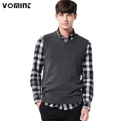 Vomint классический мужской пуловер свитер жилет с v-образным Новый свитер 100% хлопок вязаный плюс Размеры тонкий класса жилет Размеры: S-3XL S6AW003