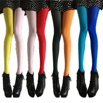 

2019 Newest Patchwork Footed Pants Stretchy Leggings Women Elastic Two Color Silk Leggings Skinny Leg Collant Sexy Long Trousers