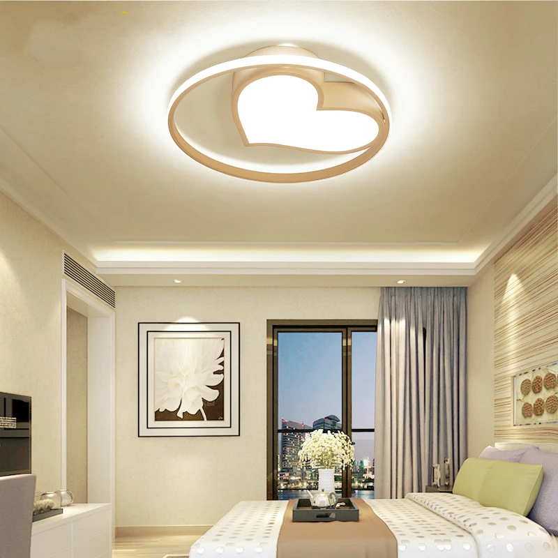 

Modern Acrylic wrought iron LED ceiling lamps living bedroom light round girl children's room illumination study balcony lamps