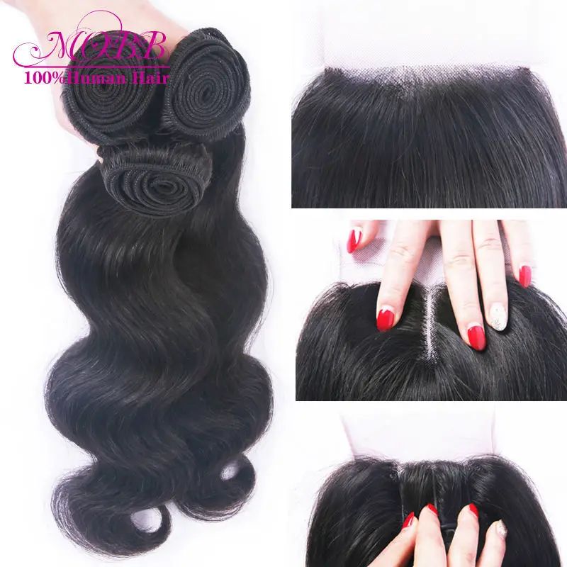 Brazilian Virgin Hair With Closure 3 pcs Hair Bundles With Lace Closures Unprocessed Human hair Brazilian Body Wave With Closure