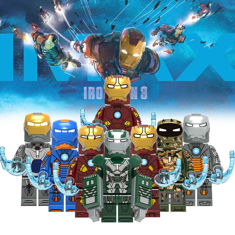 

For Iron man Armor Marvel Tony Stark Ironman MARK9 Mark10 Mark11 Mark12 Mark13 Mark23 Mark26 Mk27 building blocks Toys