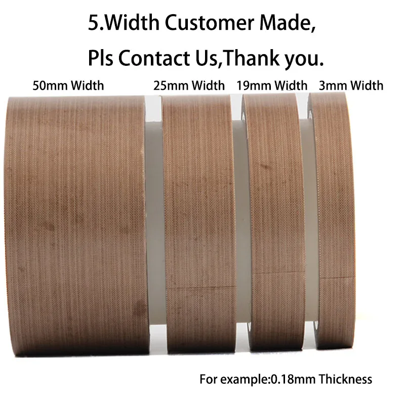 

1PCS Teflon Resistant High Temperature Adhesive Cloth Insulation 300 Degree Vacuum Sealing Machine Teflon Tape 10 Meter*0.13mm