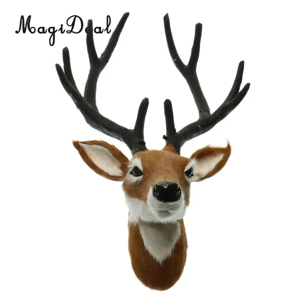 Simulation Realistic Deer Head Wall Statues Sculptures Hanging Decor Crafts