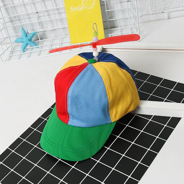 

2019 Helicopter Propeller Baseball Caps Colorful Patchwork Cap Hat Sun Hat Children Boys Girls Snapback Dad Hat