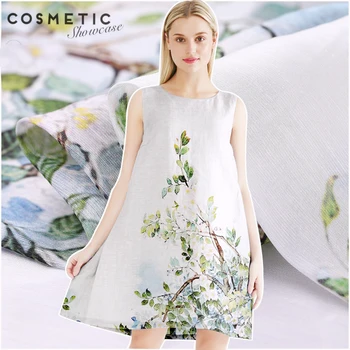 

140cm wide 13mm silk linen fabric digital printing silk linen fabric clothing cheongsam skirt fabric