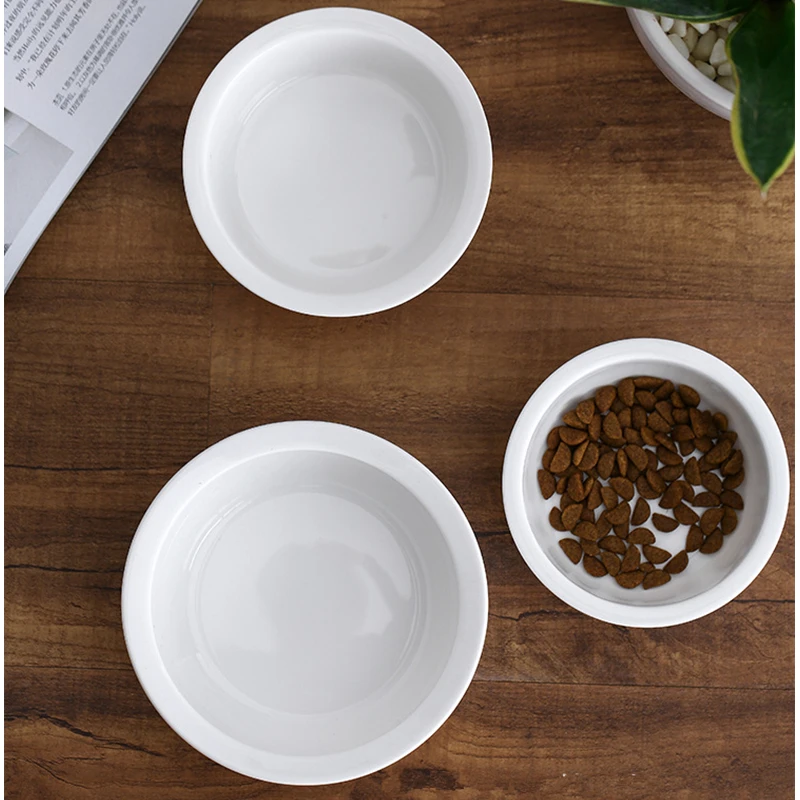 

2019 New Cute Ceramic Pet Bowl Cute Cat Bowl Water Basin Dog Pot Pet Drinking Eat Bowl Round Ceramic Dog Food Bowl Pet Feeders