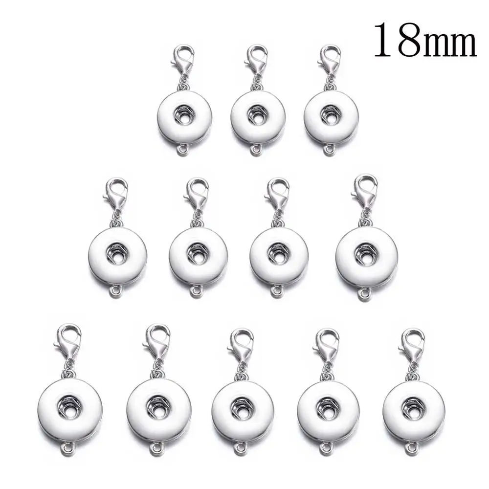 12pcs/lot Basical DIY Snap Button 12mm/18mm Interchangeable Snaps Button Base Charm For Snap Bracelets Necklaces Jewelry Making 