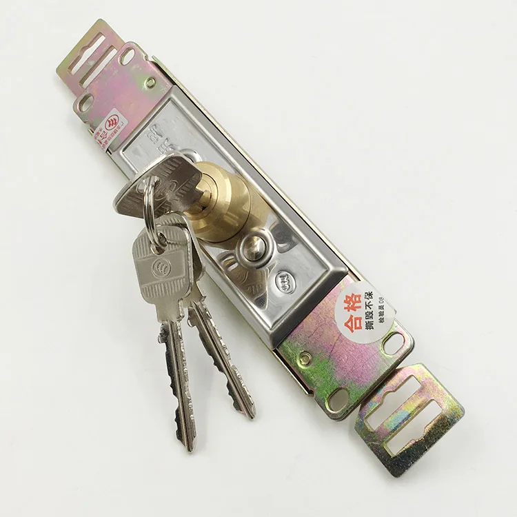Image Furniture Hardware Sliding Door Locks Metal Anti Theft Safety Rolling Gate Lock with 3 Keys for Warehouse Garage