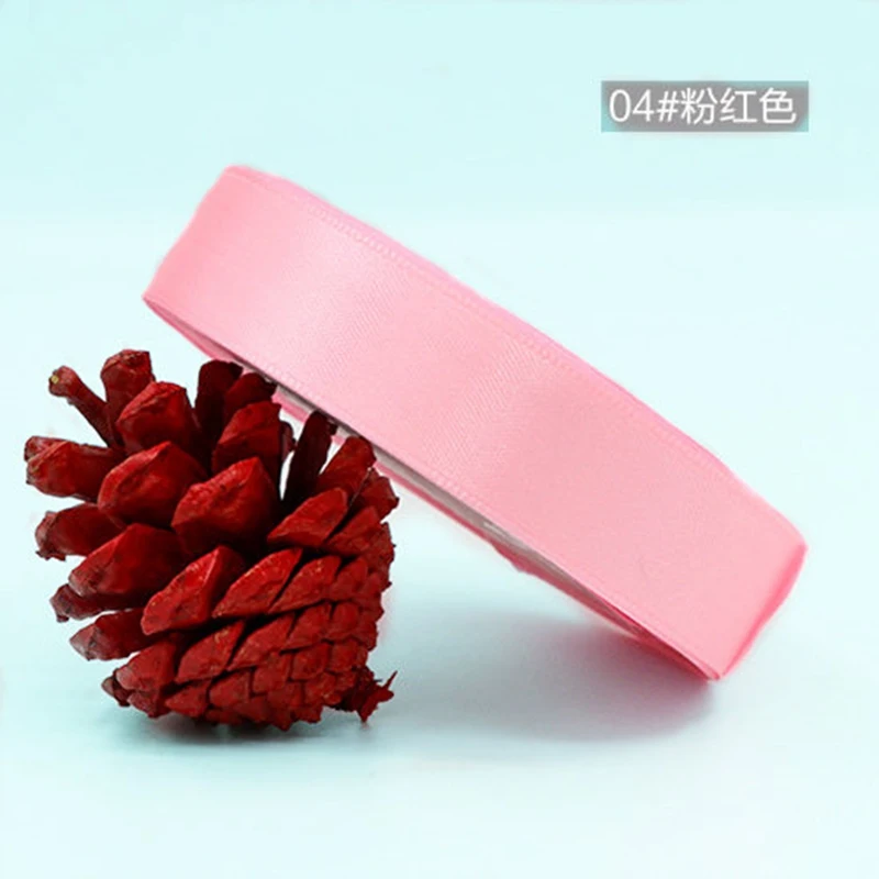 25 ярдов/25 мм шелковые атласные ленты ручной работы рождественские рулоны DIY швейная корсажная лента для свадебных подарков упаковочные принадлежности - Цвет: 4 Pink red