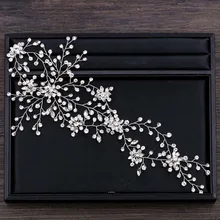 Кристалл лист повязка для головы с цветком Стразы невесты головной убор свадебный головной убор Свадебные аксессуары для волос ювелирные изделия для женщин SL