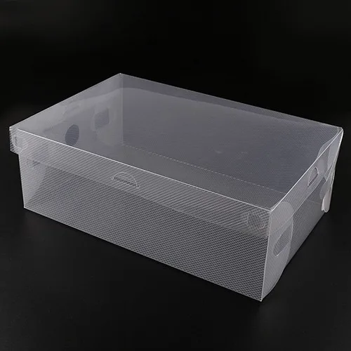 10 х Ясно Пластик обуви хранение прозрачное Складная хорошо складируемая аккуратные Организатор Box