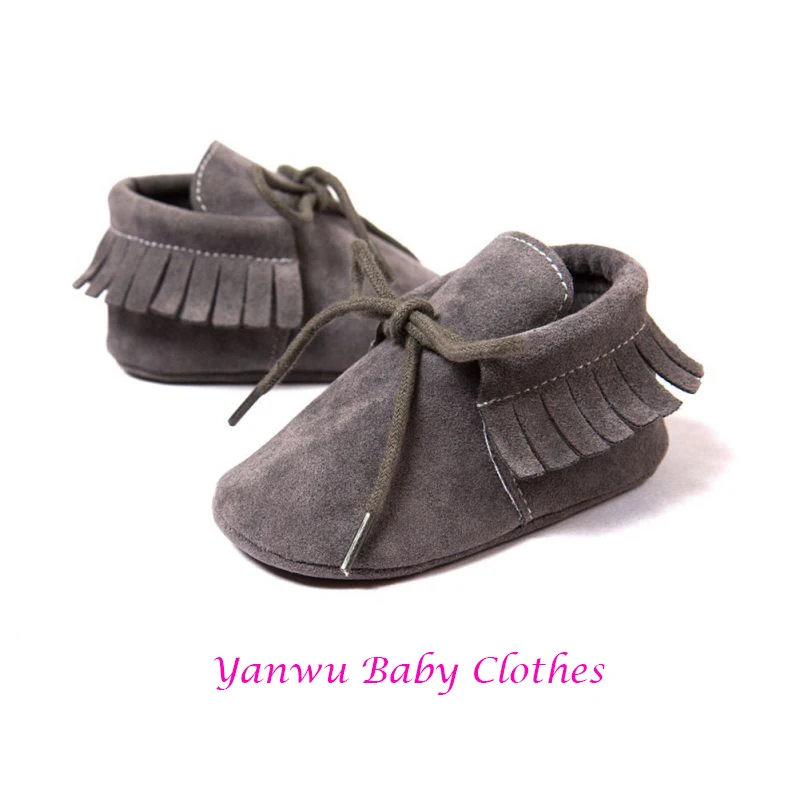 Boy Girl Soft Moccs Fringe Soft Soled Non-slip Footwear  Shoes PU Suede Leather Newborn Baby Moccasins