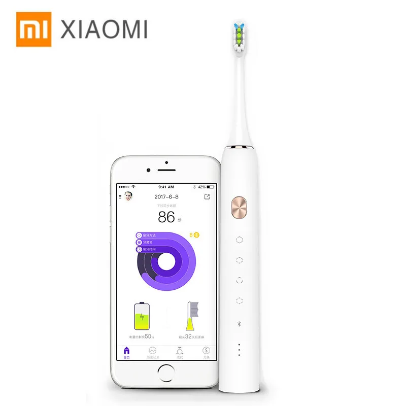 

Xiao mi Soocare Soocas Sonic Smart Bluetooth Toothbrush Waterproof Wireless charge Android mi application Home