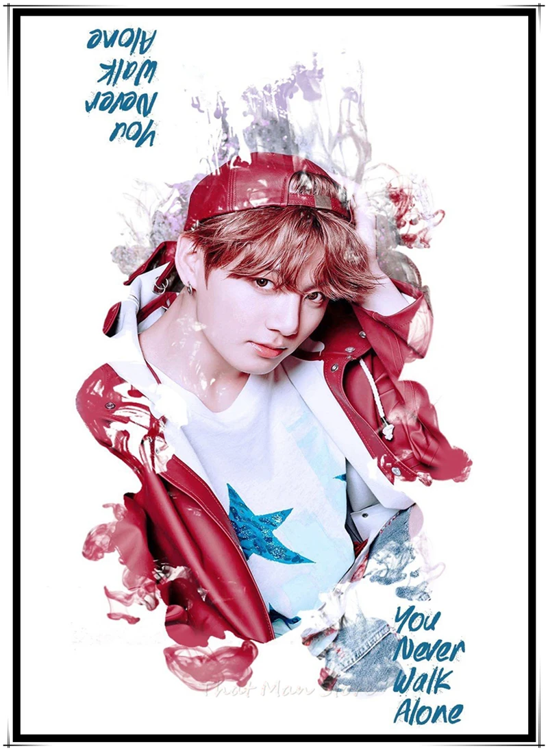 Kpop bangtan boysPoster наклейки на стену с четким изображением, украшение для дома, хорошее качество, принты, бумага с белым покрытием, для домашнего творчества, бренд без рамки - Цвет: Непроницаемый