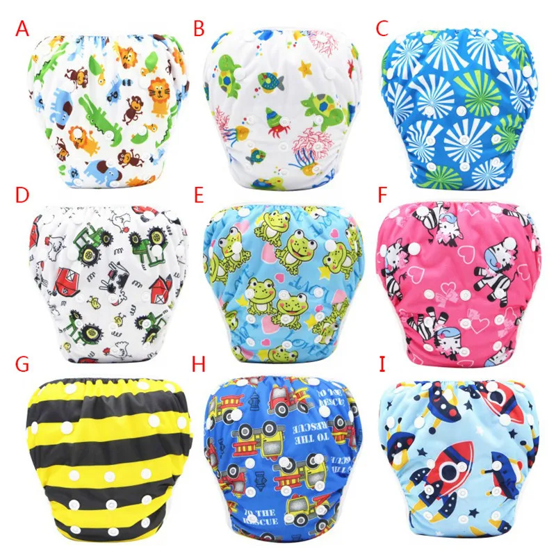 Unisex One Size Waterproof Adjustable Swim Diaper Pool Pant 10-40 lbs Swim Diaper Baby Reusable Washable Pool Cover 9 Color