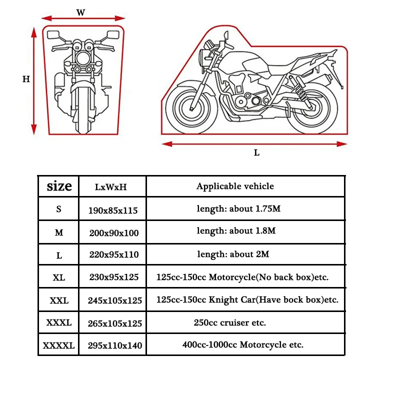 Ladiami de la lluvia de la motocicleta cubre a prueba de polvo a prueba de agua nieve a la protección Uv al aire libre de Motor de bicicleta Quad para ATV Scooter