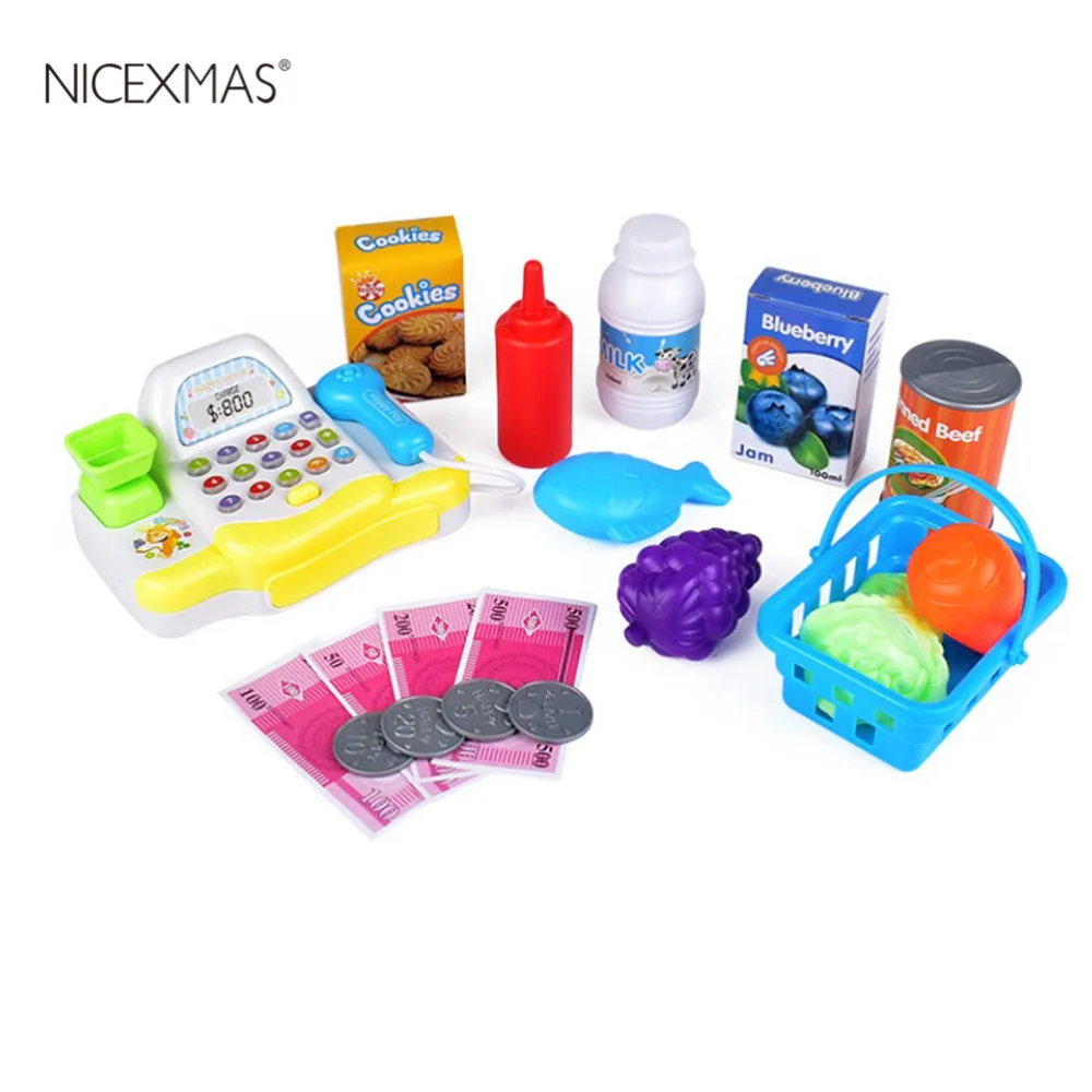 Simulation Pretend Play Learning Educational Multi-functional Cash Register Accessory Toys for Boys Girls Toddlers Children