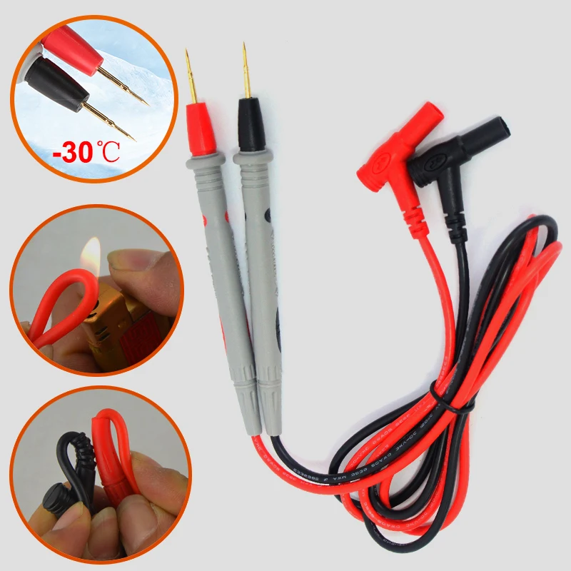 

For Multimeter Needle Tip Probe Test Leads Pin Digital Multimeter Tester Probe Wire Pen Cable 1000V 20A Resist Hot and Cold