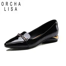 ORCHA LISA/Лидер продаж натуральная кожа туфли Для женщин ботинки на плоской подошве модные Повседневное слипоны; мокасины; сезон весна; женская обувь для вождения J138