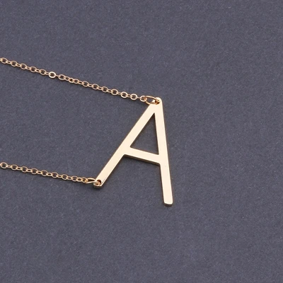 Быстрая, большое 26 A-Z ожерелье с буквенным именем для женщин, золотой цвет, алфавит, Очаровательная цепочка, ожерелье, ювелирное изделие - Окраска металла: SM1016-1