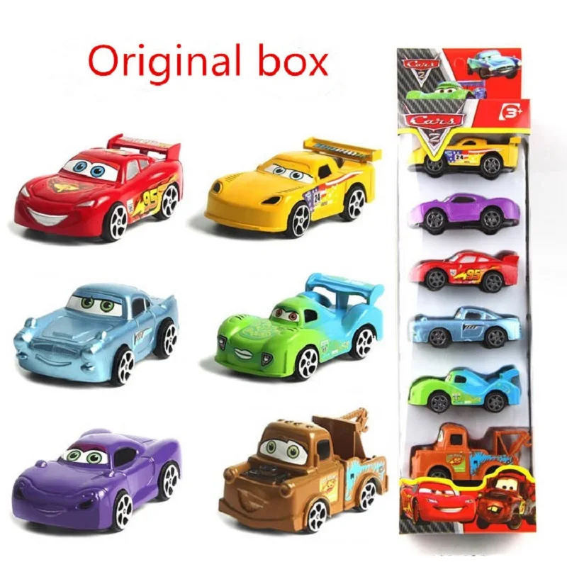 

Cars Disney Pixar Cars 3 6Pcs/lot Diecast 1:55 Collection Storm Jackson Lighting McQueen Smokey High quality plastic Car Toy