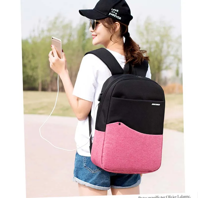 

VASSARETTE Men Backpack 15.6inch Laptop Backpack USB Charging Travel Large Capacity Women Business Bags Back Bag Girls Schoolbag