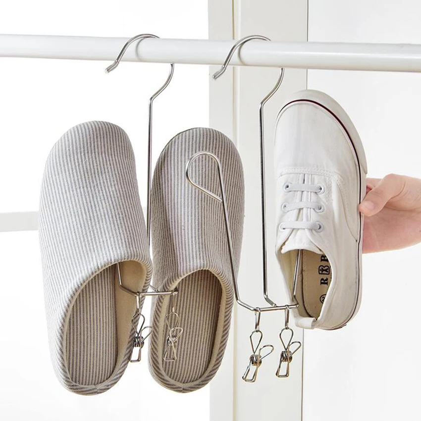 Stainless Steel Windproof Drying Shoe Rack Terrace Drying Frame Outdoor