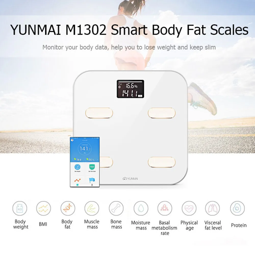 100Original YUNMAI M1302 Smart Scale Premium Health Scale Support