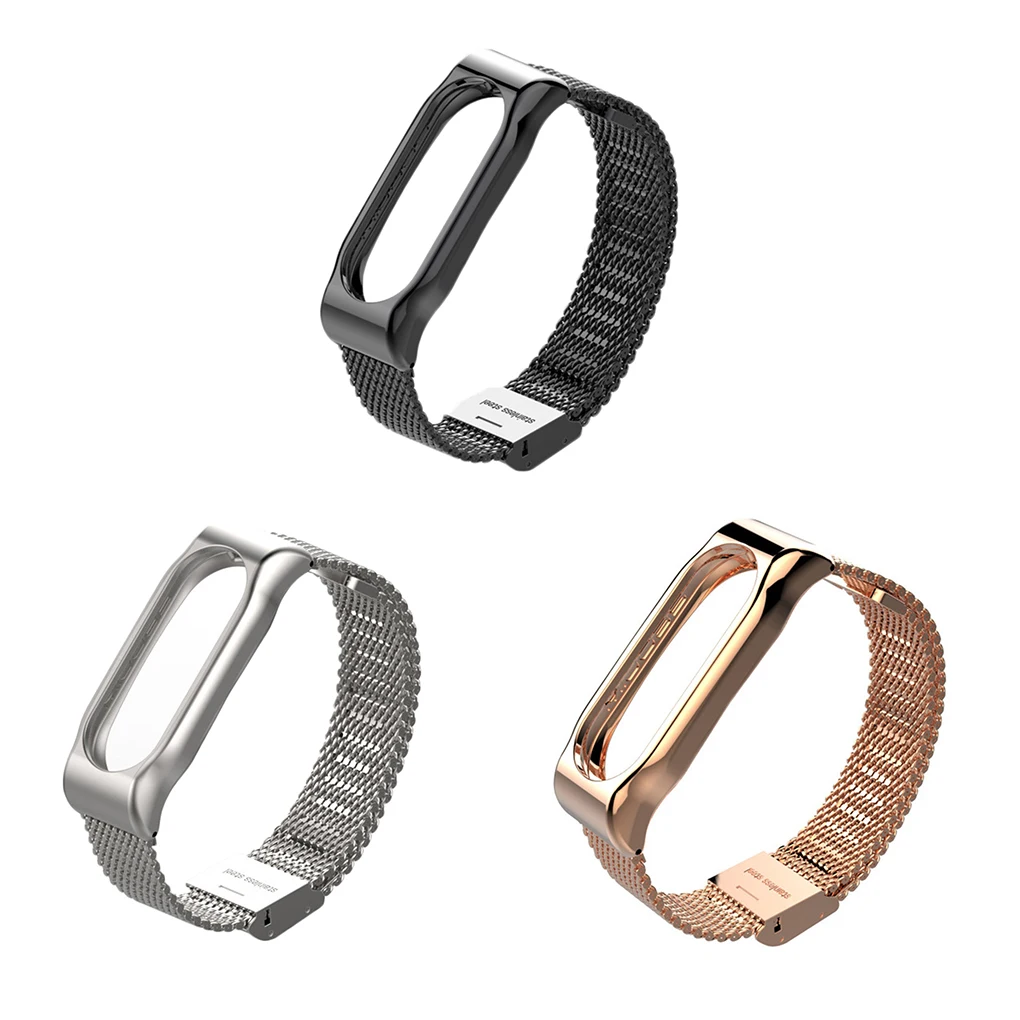 

Replacement for Xiaomi Mi Band 2 Metal Stainless Steel Wristbands Watch Bracelet Replace Wrist Straps