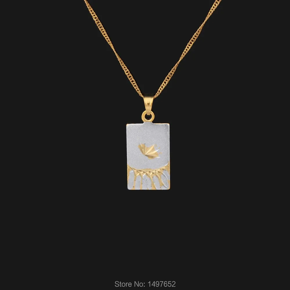 

Classic Mohamed Gold & Silver Allah Pendant & Necklace18k Gold Color Muslim Arab Good Jewelry for Women Men Unlsex