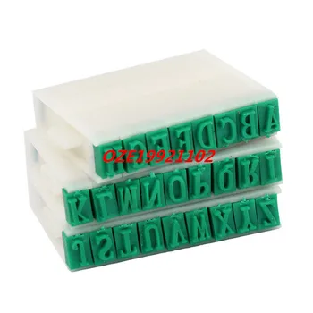 

Off White Green Hard Plastic 26pcs Alphabet Stamp for Office Student
