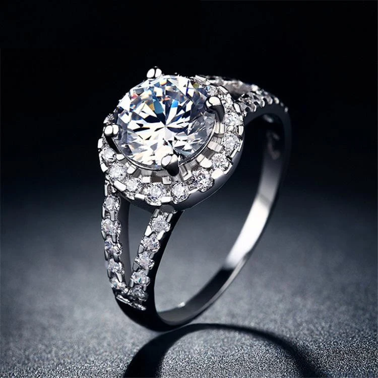 hhyde luxury large round blue wedding silver color rings for women cz stone jewelry - Large Wedding Rings hhyde luxury large round blue wedding silver color rings for women cz stone jewelry - Large Wedding Rings