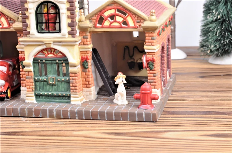 Пожарная станция Town керамический дом ремесел современная, для домашнего декора Гостиная орнамент «Подарок на Рождество»