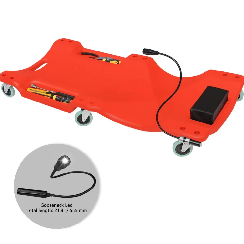 

Mechanic Plastic 40" Car Creeper Board with Led Light GOGOLO Car Workshop Crawler Board Ergonomic Body & Padded Headrest