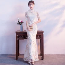 2018 new sexy chinese traditional wedding dress qipao red long cheongsam dress Women Elegant Sweet Hallow Out Lace Dress new red handmade nail bead women lace sexy qipao elegant chinese style wedding dress floral slim ankle length cheongsam