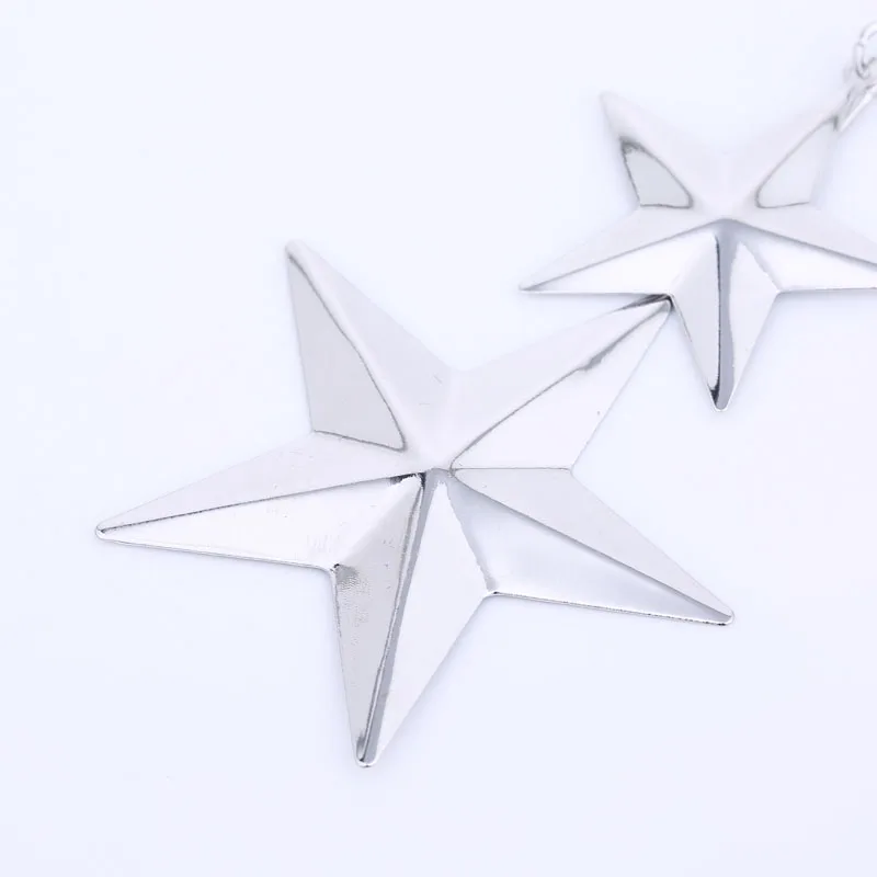 Exaggerated Star Earrings Long Dangle Metal Sequins Earring Gold Color and Silver Plated Long Hanging Earrings for Women (3)