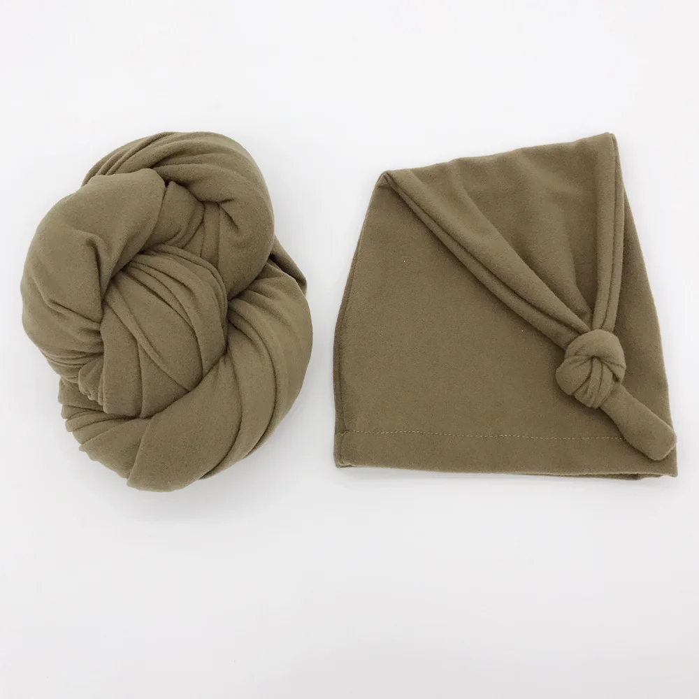Baratos Accesorios para fotografía de recién nacido bebé manta elástica conjunto de gorras de fotos, bebé franela envoltura invierno Swaddle accesorios de disparo, # P2215