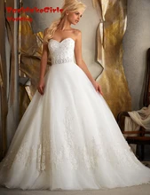 BacklakeGirls Elegant A Line Wedding Dress 2017 Crystal Beaded Sweetheart Neck For Bride Custom Made Weeding Gowns