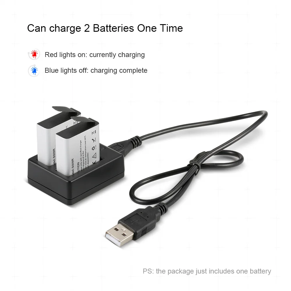 

3.85V 1200mAh Li-ion Replacement Battery & 2in1 Charger Kit for HAWKEYE Firefly 8S Action WIFI Camera RC Drone Helicopter Part