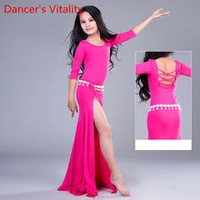 Саиди Шааби Производительность Костюм Дети Девочка Египет Танец Халат 2 Шт. Набор Танец Живота Платье Восточный Танец зеленый