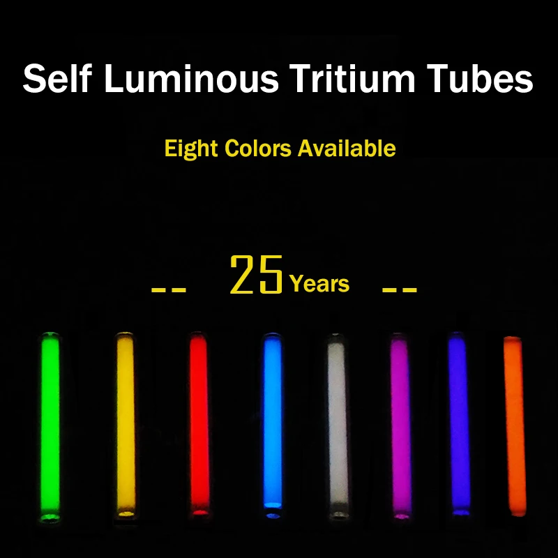  1.5mm*6mm 2mm*12mm 3mm*11mm 3mm*15mm 3mm*22.5mm 3mm*25mm Automatic light 25 years Glowing Tritium Tube EDC DIY Outdoor Tools