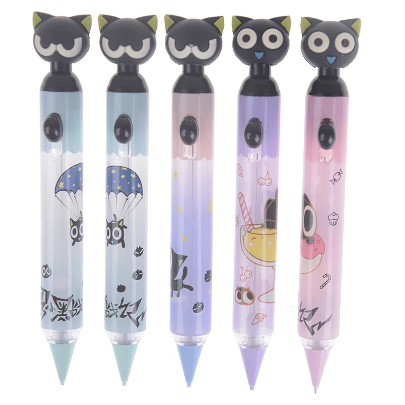 

Little Black Cat Pocket Mechanical Pencil Automatic Pen For Kid School Office Supply