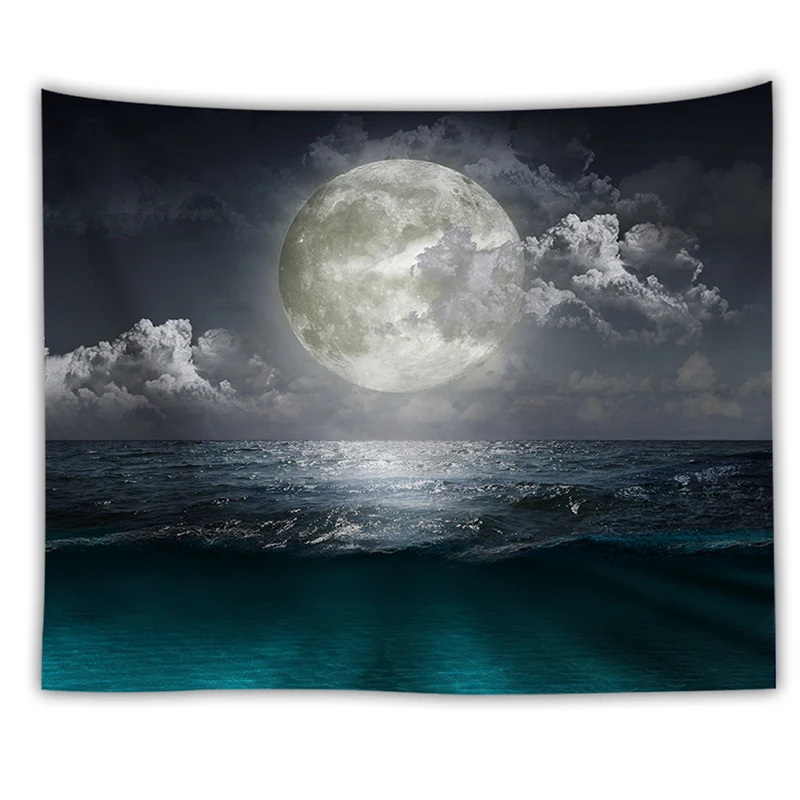 ocean moon tapestry nature dorm decor wall hanging farmhouse drop shipping fabric wall cloth tapest