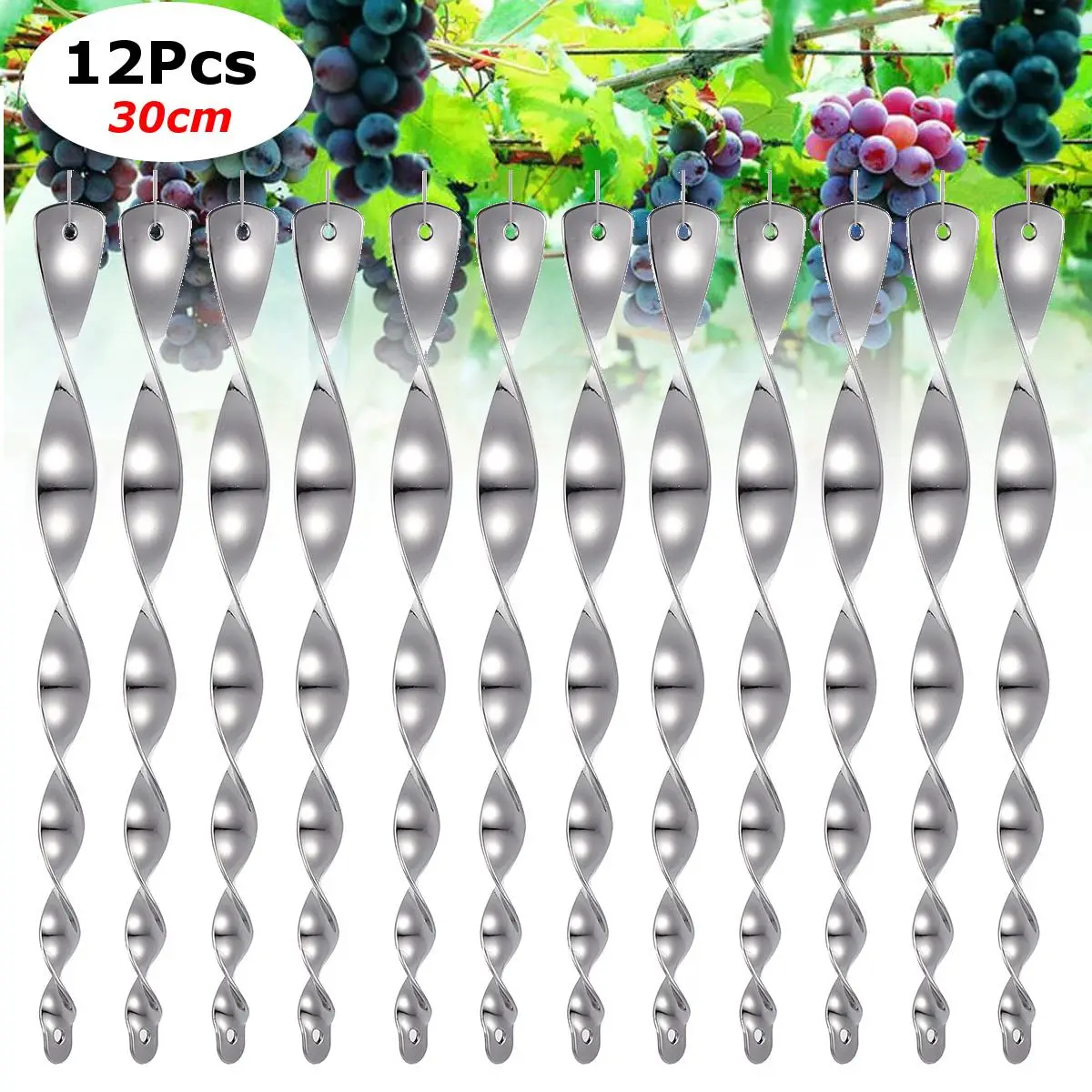 

12Pcs Bird Scare Rods Spiral Wind Effective Hanging Birds Repellant for Patio Garden House Bird Scare Rods Spiral Wind New