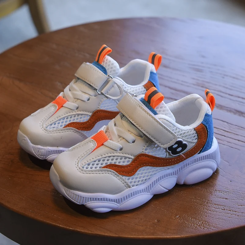 

2019 New Spring Girls Fashion Sports Running Shoes Boys Black Air Mesh Sneakers Kids Breathable Soft Casual Shoes