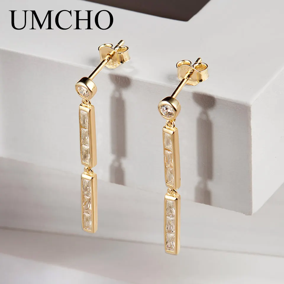Женские Модные ювелирные изделия UMCHO 100% висячие серьги из серебра 925 пробы