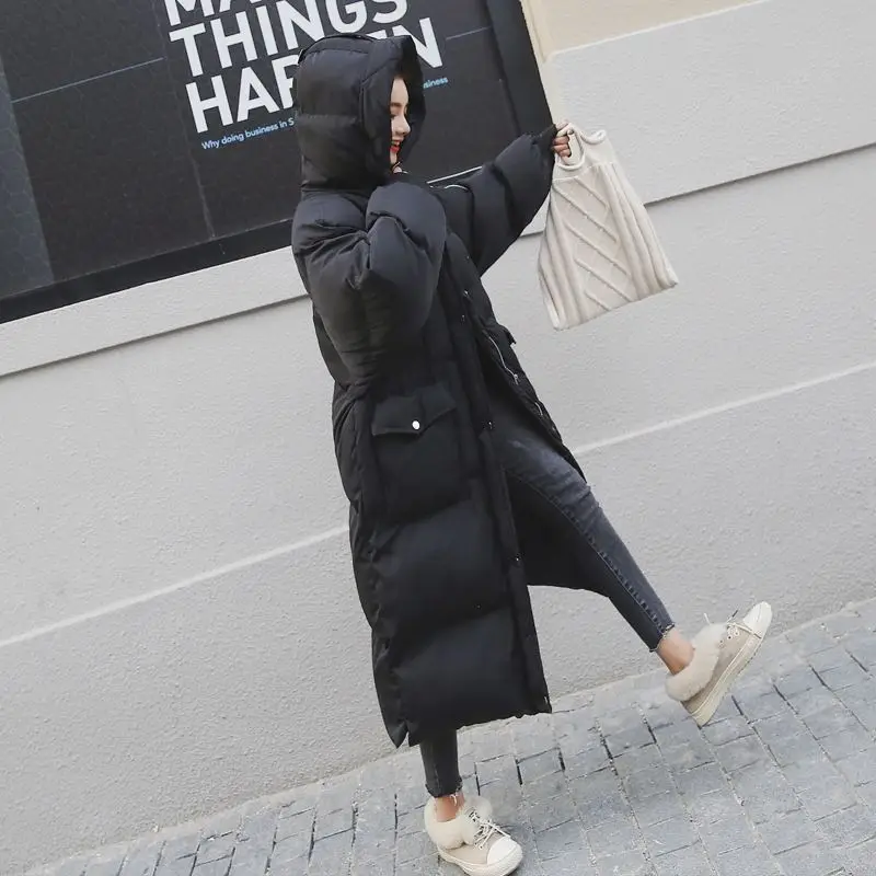 Winter New Women Long Down Cotton Jacket Female Loose Hooded Oversize Warm Thick Padded Coat Ladies Fashion Parkas Outerwear D58 Winter New Women Long Down Cotton Jacket Female Loose Hooded Oversize Warm Thick Padded Coat Ladies Fashion Parkas Outerwear D58