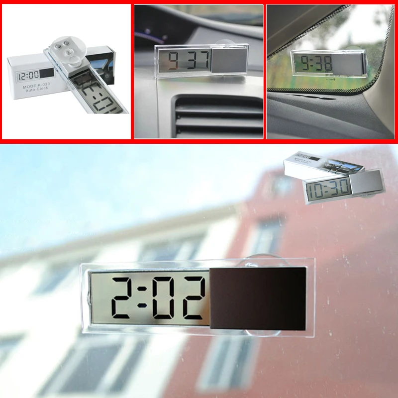 

ESPEEDER TOP Quality Car Electronic Clock Mini Durable Transparent LCD Display Digital With Sucker